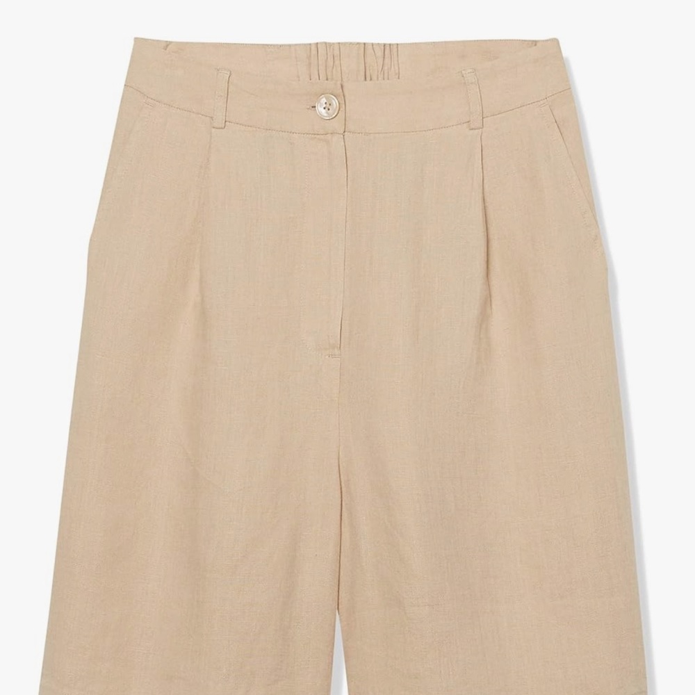 High Waist Beige Women's Shorts